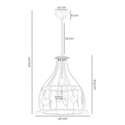 ONLI - Candeeiro suspenso LEONILDE 1xE27/15W/230V bege