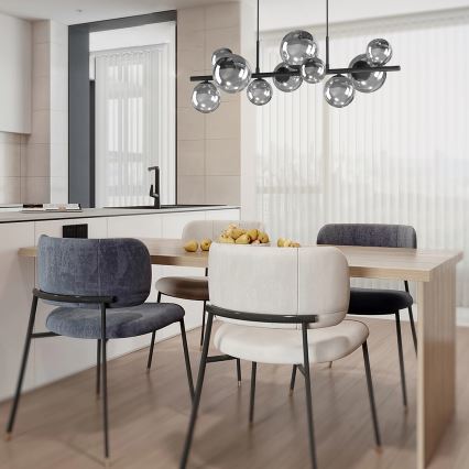 ONLI - Candeeiro suspenso PALOMA 10xG9/10W/230V preto/fumado