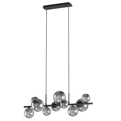 ONLI - Candeeiro suspenso PALOMA 10xG9/10W/230V preto/fumado