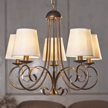ONLI - Candeeiro suspenso POMPEI 5xE14/6W/230V bronze