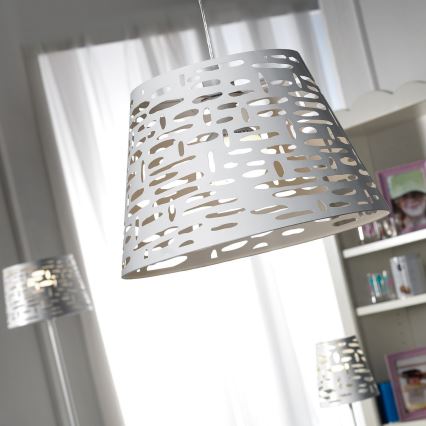 ONLI - Candeeiro suspenso RICKY 1xE27/15W/230V diâmetro 40 cm branco