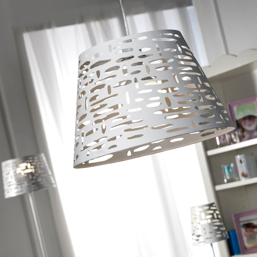 ONLI - Candeeiro suspenso RICKY 1xE27/15W/230V diâmetro 40 cm branco