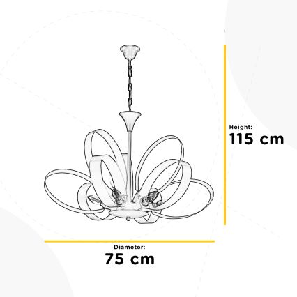 ONLI - Candeeiro suspenso SERENA 6xE14/6W/230V branco