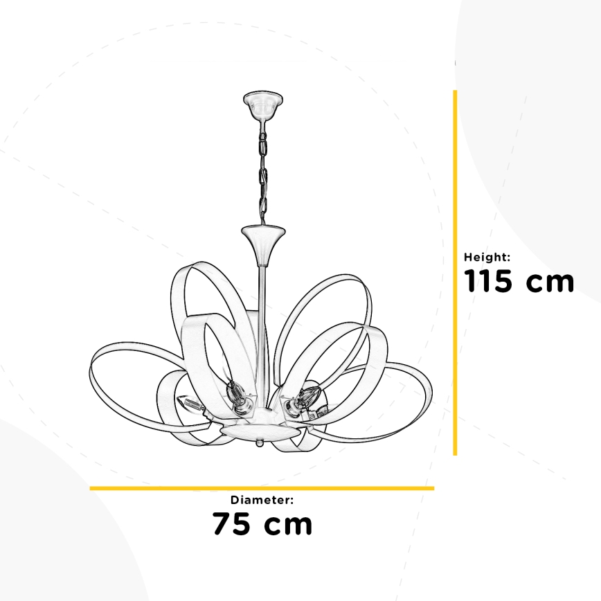 ONLI - Candeeiro suspenso SERENA 9xE14/6W/230V branco