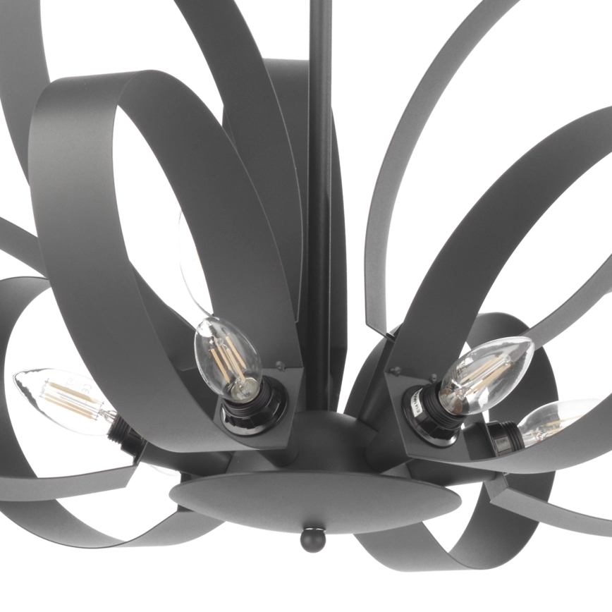 ONLI - Candeeiro suspenso SERENA 9xE14/6W/230V preto