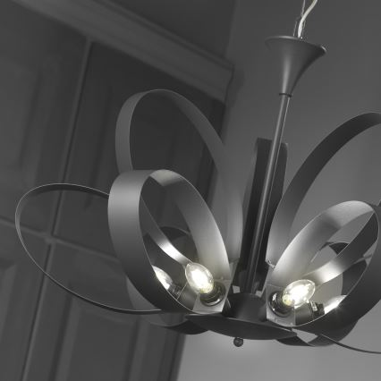 ONLI - Candeeiro suspenso SERENA 9xE14/6W/230V preto