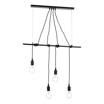 ONLI - Candeeiro suspenso WIRE 4xE27/15W/230V preto