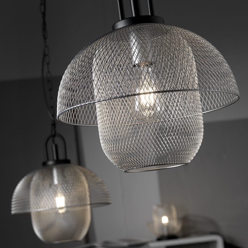 ONLI - Candeeiro suspenso ZAIR 1xE27/22W/230V preto/prateado