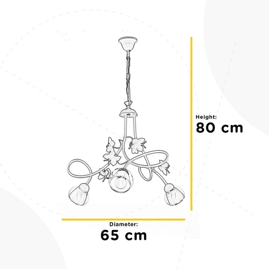 ONLI - Candelabro de criança BUTTERFLY 3xE14/6W/230V
