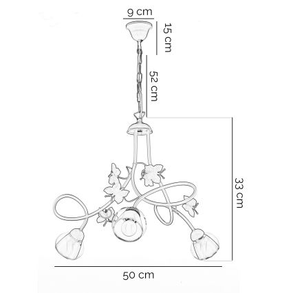 ONLI - Candelabro de criança BUTTERFLY 3xE14/6W/230V