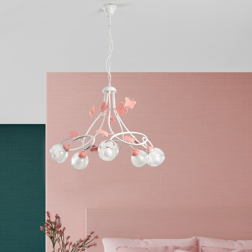 ONLI - Candelabro de criança BUTTERFLY 5xE14/6W/230V