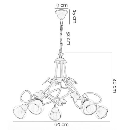 ONLI - Candelabro de criança BUTTERFLY 5xE14/6W/230V
