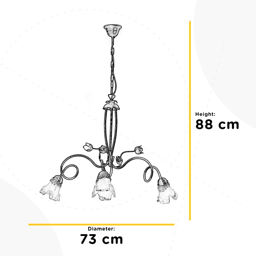ONLI - Candelabro suspenso ARIANNA 3xE14/6W/230V
