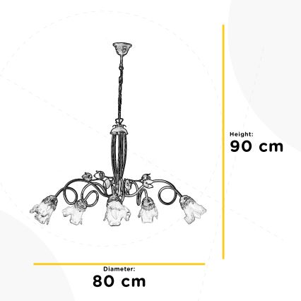 ONLI - Candelabro suspenso ARIANNA 5xE14/6W/230V