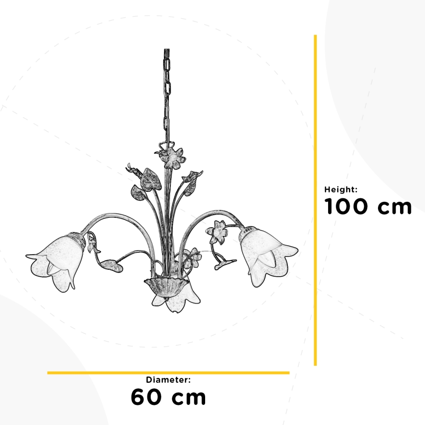 ONLI - Candelabro suspenso BOTTON DORO 3xE14/6W/230V