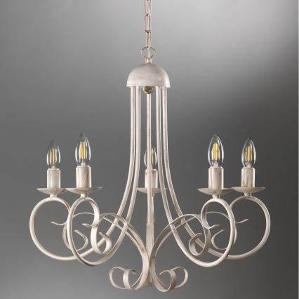 ONLI - Candelabro suspenso POMPEI 5xE14/6W/320V creme