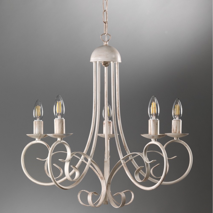 ONLI - Candelabro suspenso POMPEI 5xE14/6W/320V creme
