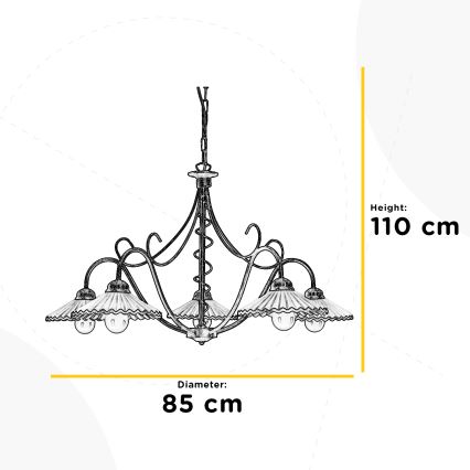 ONLI - Candelabro suspenso ROSINA 5xE14/6W/230V