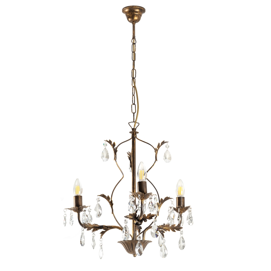 ONLI - Candelabro suspenso TERESA 3xE14/6W/230V bronze