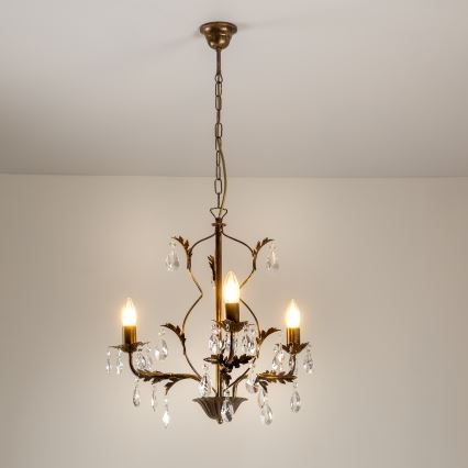 ONLI - Candelabro suspenso TERESA 3xE14/6W/230V bronze