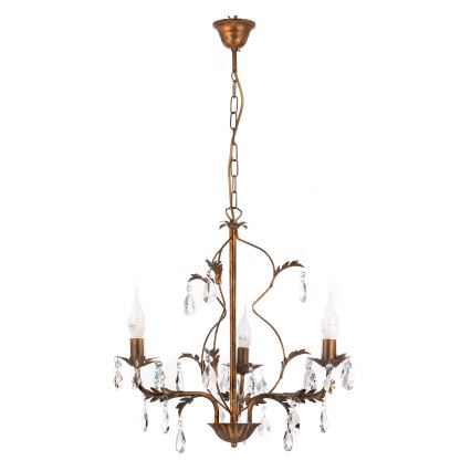 ONLI - Candelabro suspenso TERESA 3xE14/6W/230V bronze