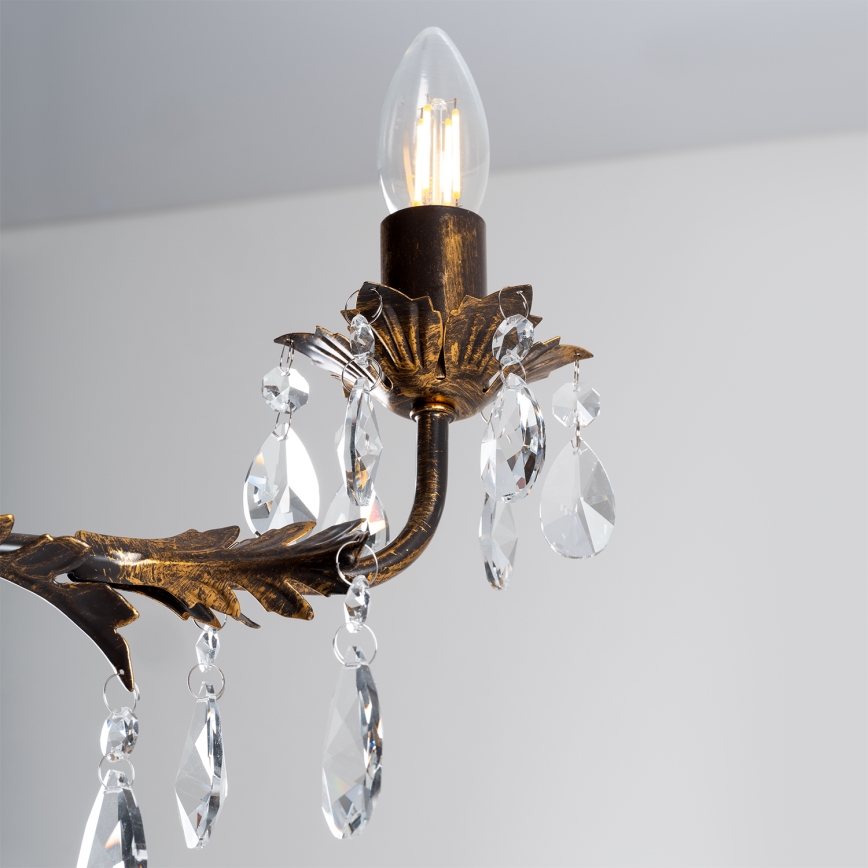 ONLI - Candelabro suspenso TERESA 3xE14/6W/230V bronze