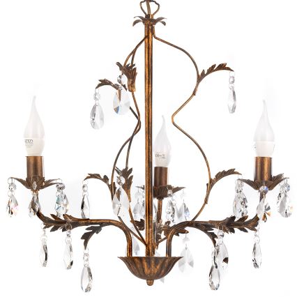ONLI - Candelabro suspenso TERESA 3xE14/6W/230V bronze