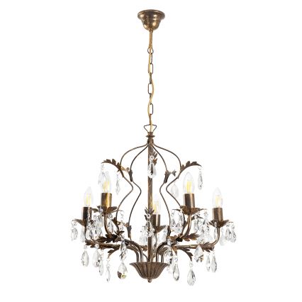 ONLI - Candelabro suspenso TERESA 5xE14/6W/230V bronze