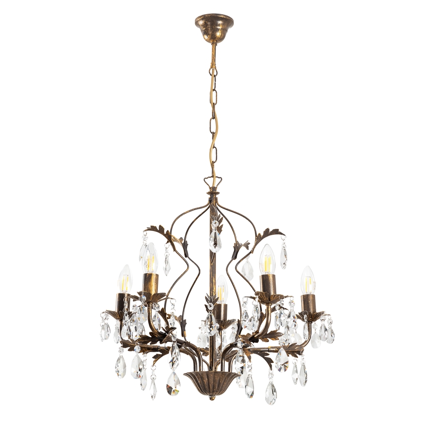 ONLI - Candelabro suspenso TERESA 5xE14/6W/230V bronze