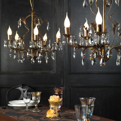 ONLI - Candelabro suspenso TERESA 5xE14/6W/230V bronze