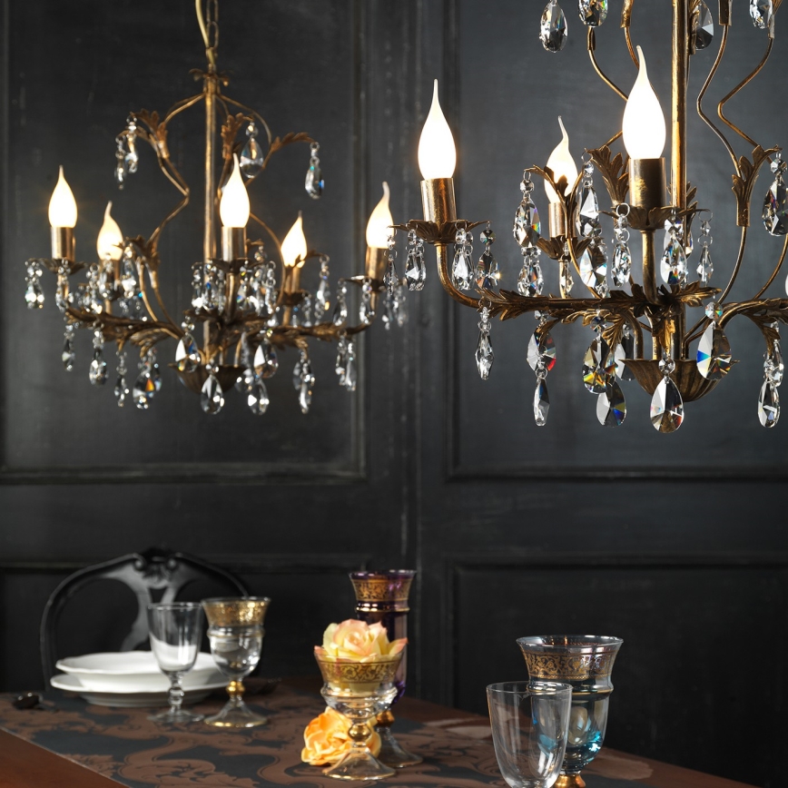 ONLI - Candelabro suspenso TERESA 5xE14/6W/230V bronze