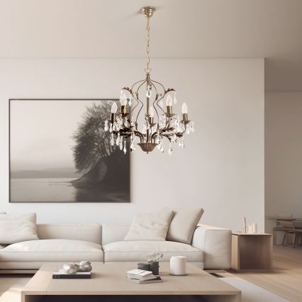 ONLI - Candelabro suspenso TERESA 5xE14/6W/230V bronze