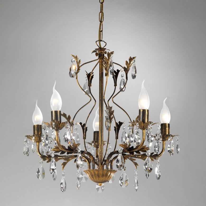 ONLI - Candelabro suspenso TERESA 5xE14/6W/230V bronze