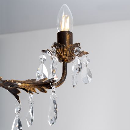 ONLI - Candelabro suspenso TERESA 5xE14/6W/230V bronze