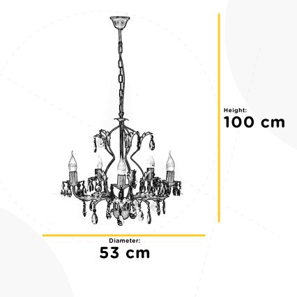 ONLI - Candelabro suspenso TERESA 5xE14/6W/230V bronze