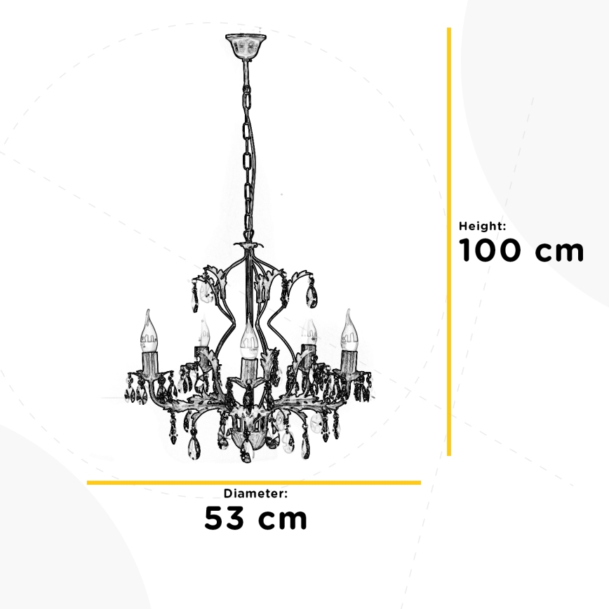 ONLI - Candelabro suspenso TERESA 5xE14/6W/230V bronze
