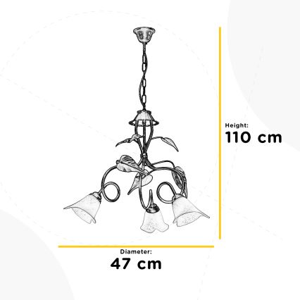 ONLI - Candelabro suspenso VANDA 3xE14/6W/230V
