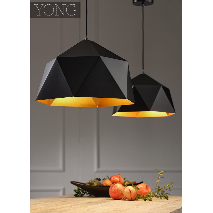 ONLI - Candelabro suspenso YONG 1xE27/22W/230V preto diâmetro 46 cm