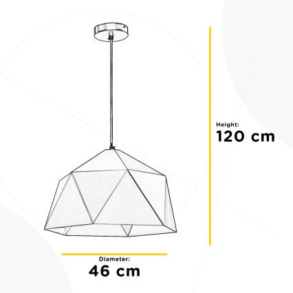ONLI - Candelabro suspenso YONG 1xE27/22W/230V preto diâmetro 46 cm