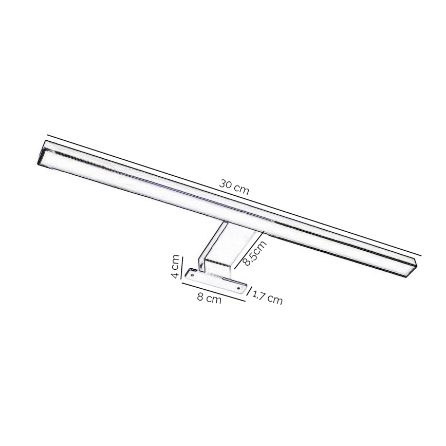 ONLI - Iluminação de espelho para casa de banho LED NEMO LED/4,5W/230V 4000K 30 cm IP44 cromado brilhante