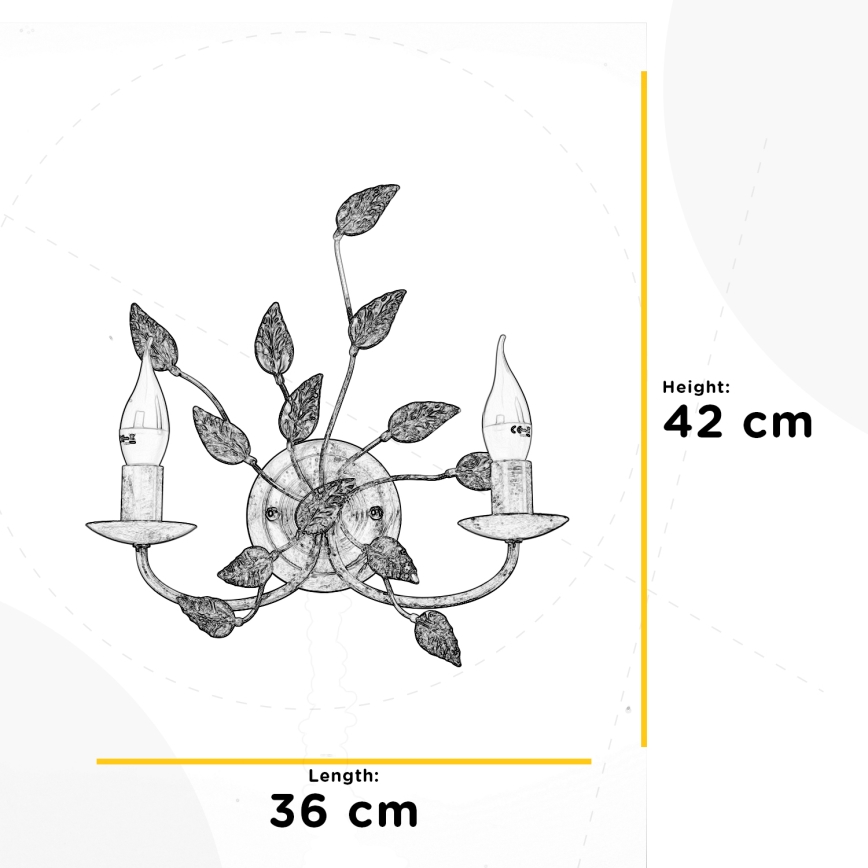 ONLI - Iluminação de parede COLLANA 1xE14/6W/230V branco/dourado