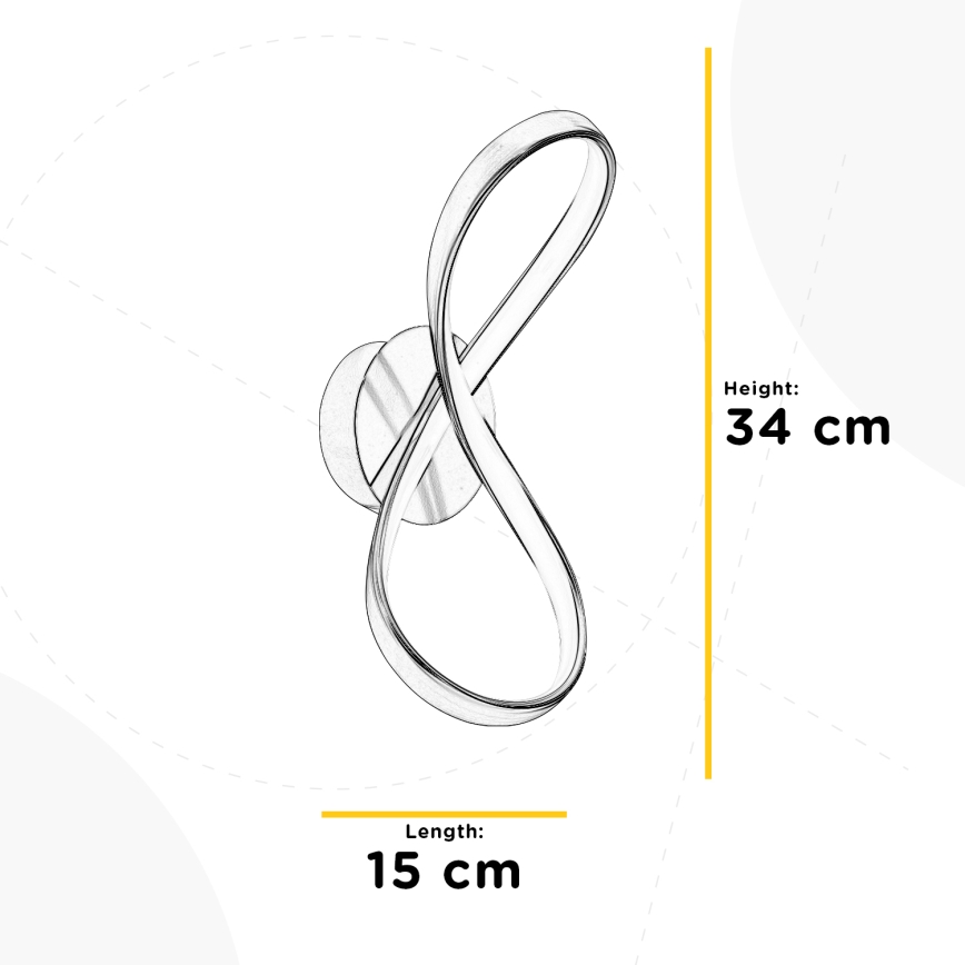 ONLI - Iluminação de parede LED INFINITY LED/15W/230V 4500K cromado mate