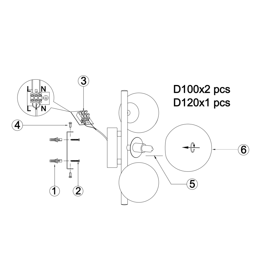 ONLI - Iluminação de parede PALOMA 3xG9/10W/230V dourado