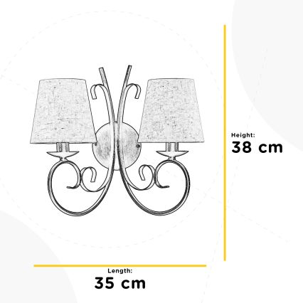 ONLI - Iluminação de parede POMPEI 2xE14/6W/230V bronze