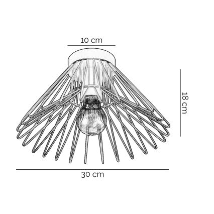 ONLI - Iluminação de teto DUCCIO 1xE27/22W/230V diâmetro 30 cm preto