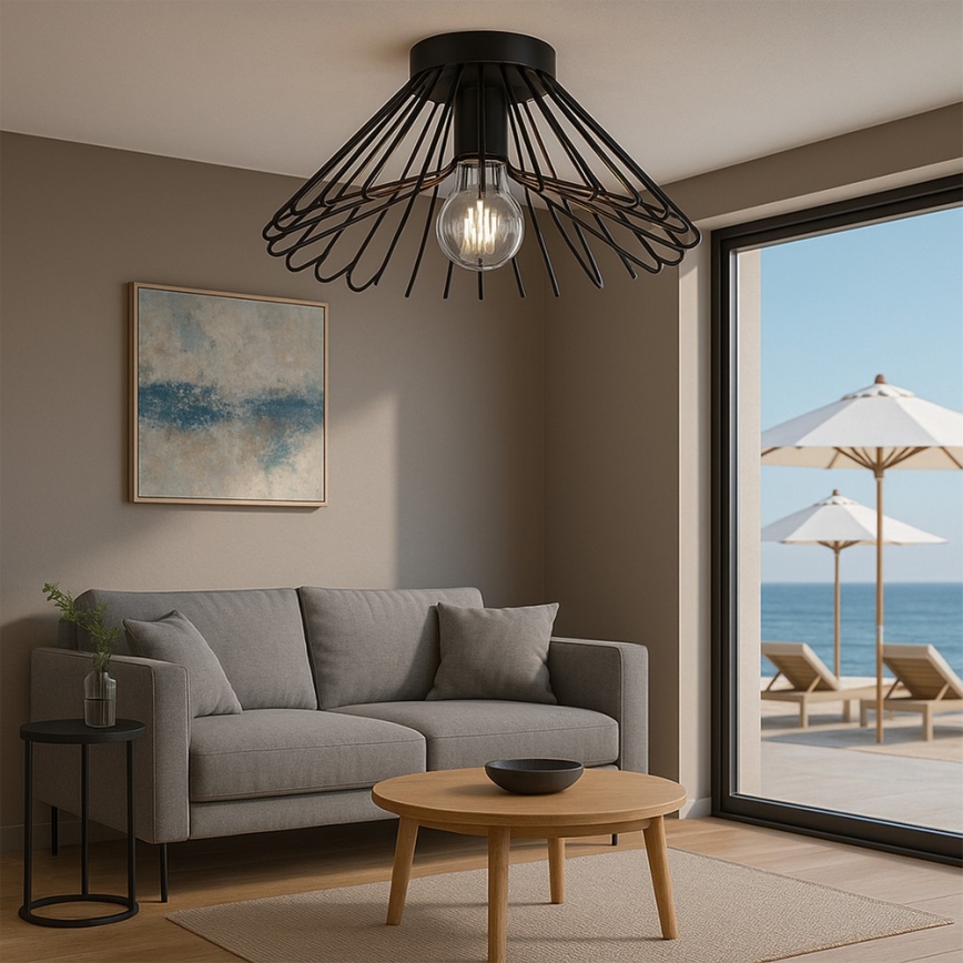 ONLI - Iluminação de teto DUCCIO 1xE27/22W/230V diâmetro 60 cm preto