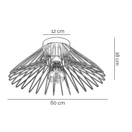 ONLI - Iluminação de teto DUCCIO 1xE27/22W/230V diâmetro 60 cm preto