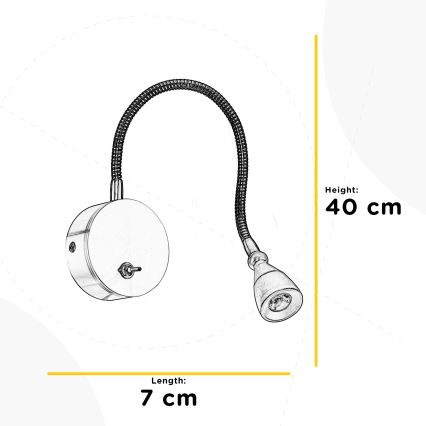 ONLI - LED Flexível candeeiro pequeno LEXI LED/1W/230V 4000K cromado mate