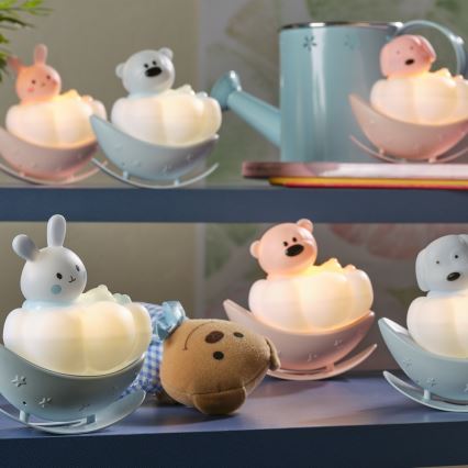 ONLI - Luz noturna infantil LED recarregável NUVOLINA LED/2,5W/5V 300 mAh coelhinho/azul