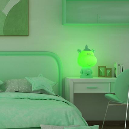 ONLI - LED RGB Candeeiro noturno de criança PUPPIES LED/3W/USB unicórnio 35 cm